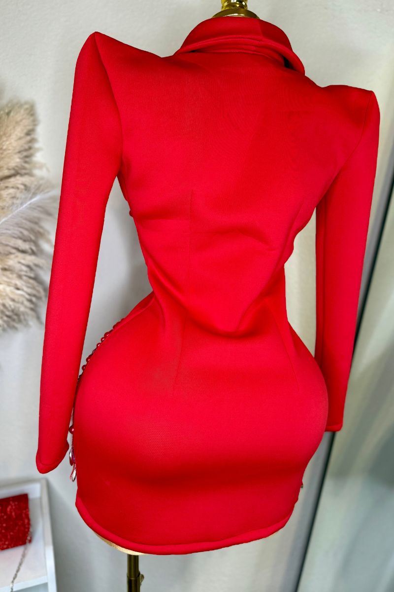 AVA SPARKLE DRESS - Red