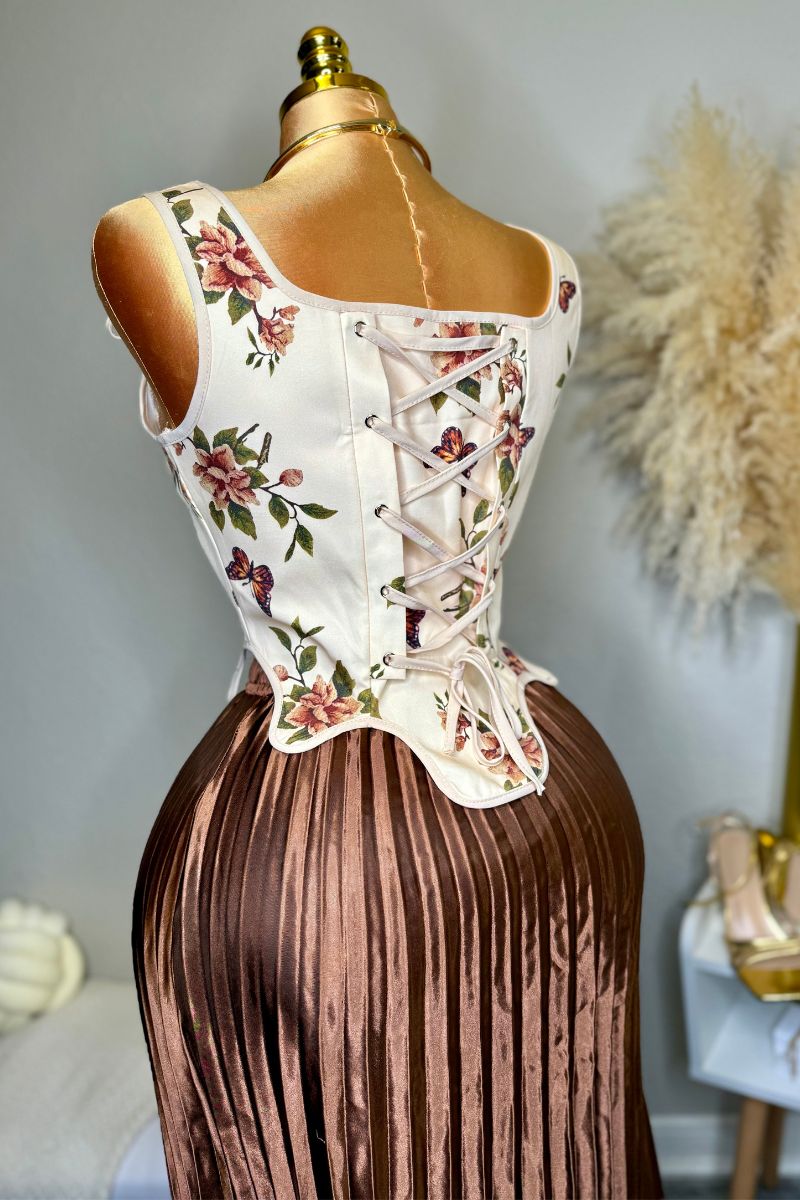 Luna Skirt Set (Brown)