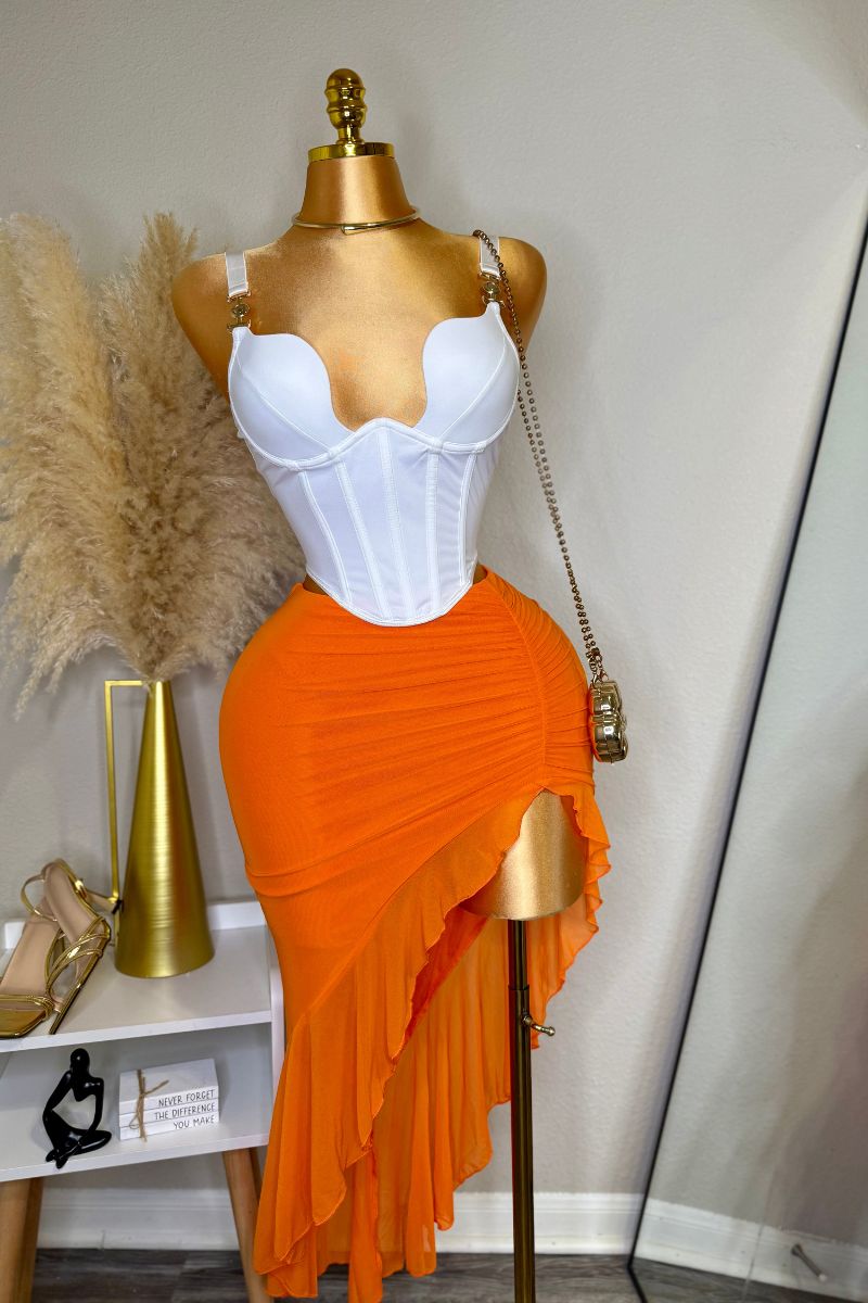 Selena Skirt Set - Orange
