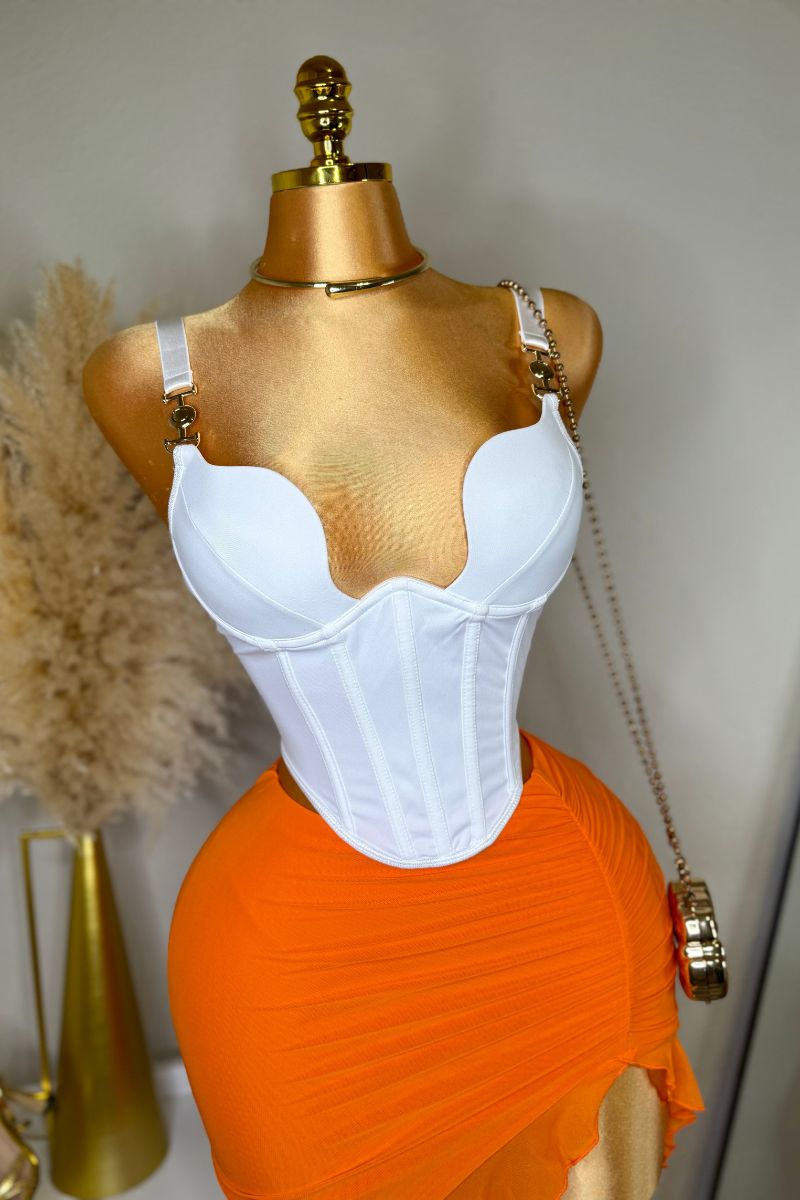 Selena Skirt Set - Orange