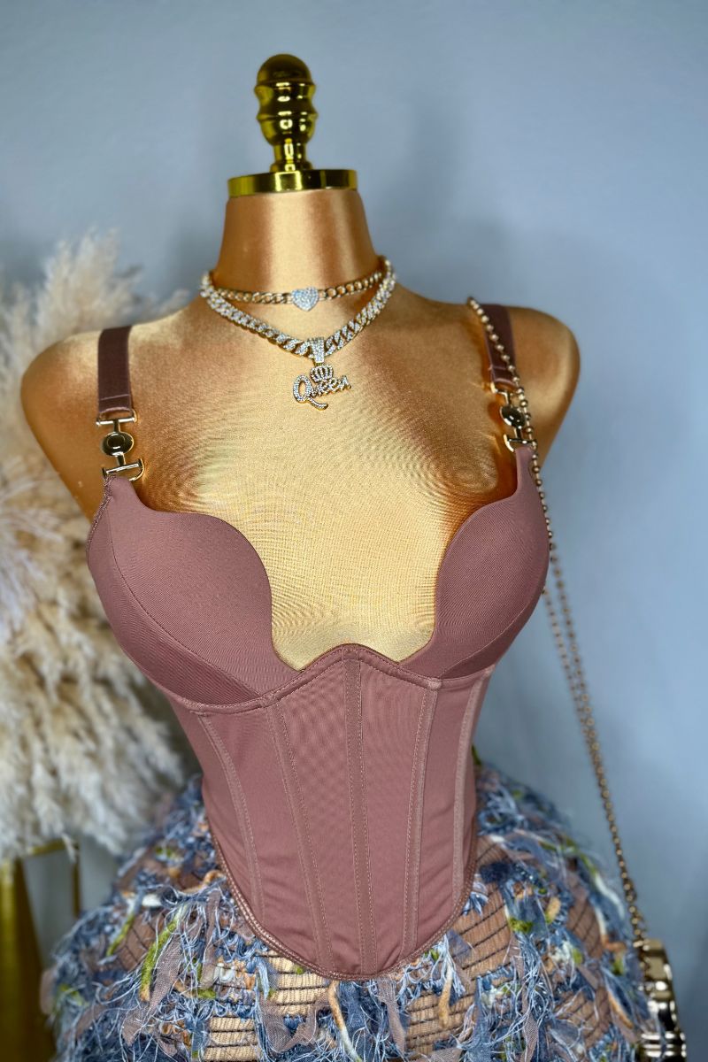 Selena Corset Top - Brown