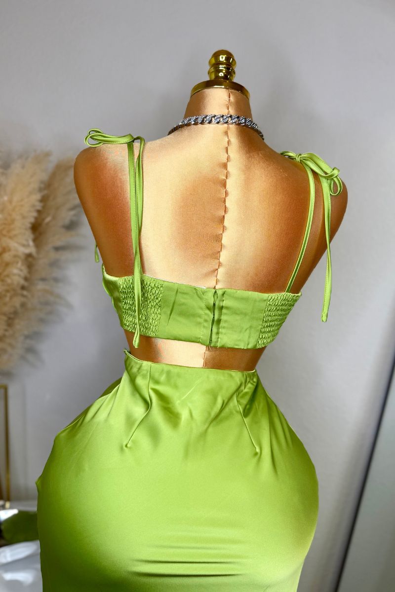 Aria 3-D Skirt Set - Green